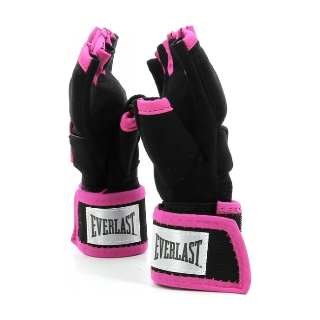 Бинты перчатки Everlast EVERGEL HAND WRAPS черный, розовый M/L