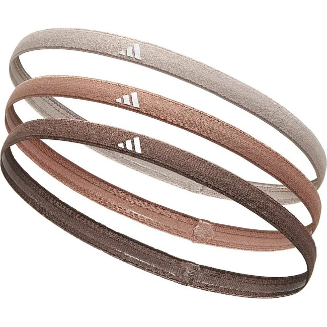 Повязки на голову женские Adidas Hairbands 3pk коричневый, бежевый, темно-коричневый