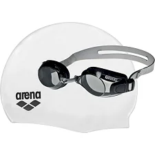 Комплект (очки+шапочка) Arena POOL SET черный, белый