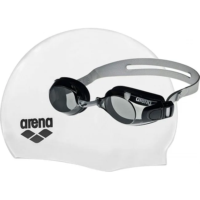 Комплект (очки+шапочка) Arena POOL SET черный, белый