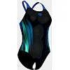 Купальник закрытый для женщин Arena BREATH SWIMSUIT V BACK LB синий, черный, бирюзовый