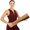 Распродажа! Коврик для йоги Пробковый каучуковый двухслойный Yoga mat RECORD FI-7156-10 183x61мx0.4cм