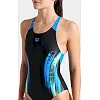 Купальник закрытый для женщин Arena BREATH SWIMSUIT V BACK LB синий, черный, бирюзовый