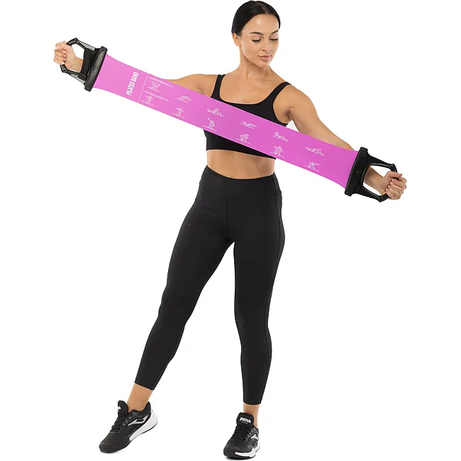 Лента-эспандер эластичная для фитнеса и йоги с ручками SP-SPORT
 Pilates Band 8038 (Фиолетовый)