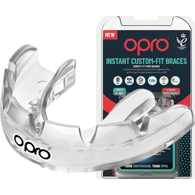 Капа для боксу OPRO Instant Single Colour Braces доросла (вік 11+) Clear (art.102522007)