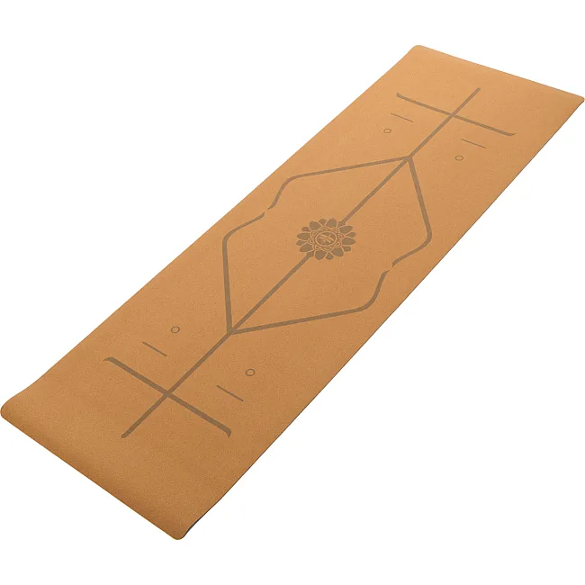 Распродажа! Коврик для йоги Пробковый каучуковый двухслойный Yoga mat RECORD FI-7156-10 183x61мx0.4cм