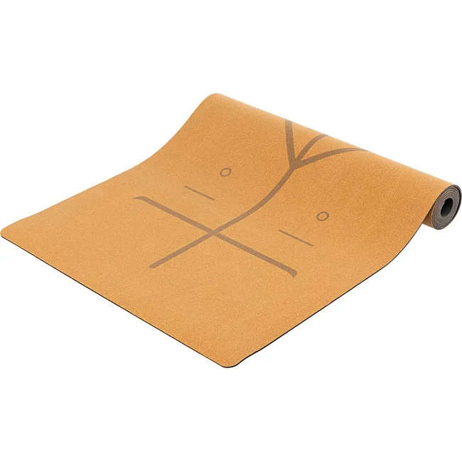 Распродажа! Коврик для йоги Пробковый каучуковый двухслойный Yoga mat RECORD FI-7156-10 183x61мx0.4cм