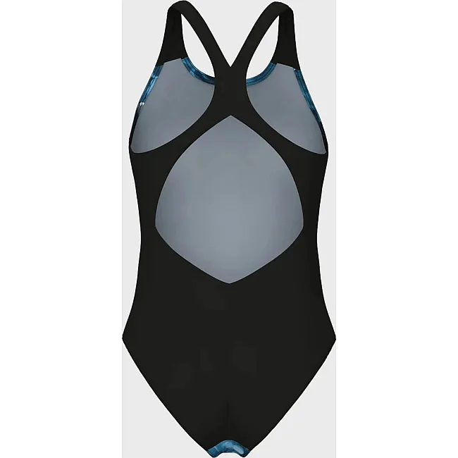 Купальник закрытый для женщин Arena BLUE FLOWERS SWIMSUIT V BACK синий, черный