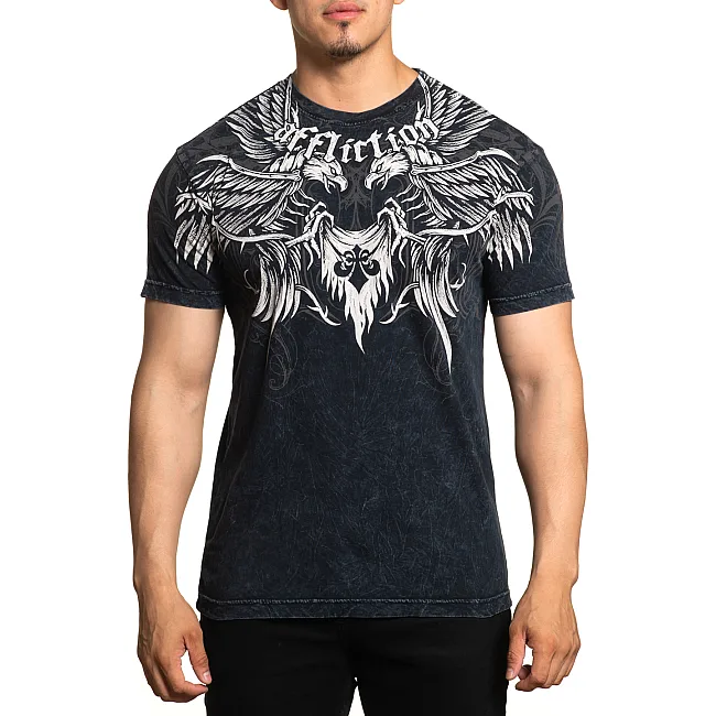 Футболка мужская AFFLICTION Protector Black Lava Wash