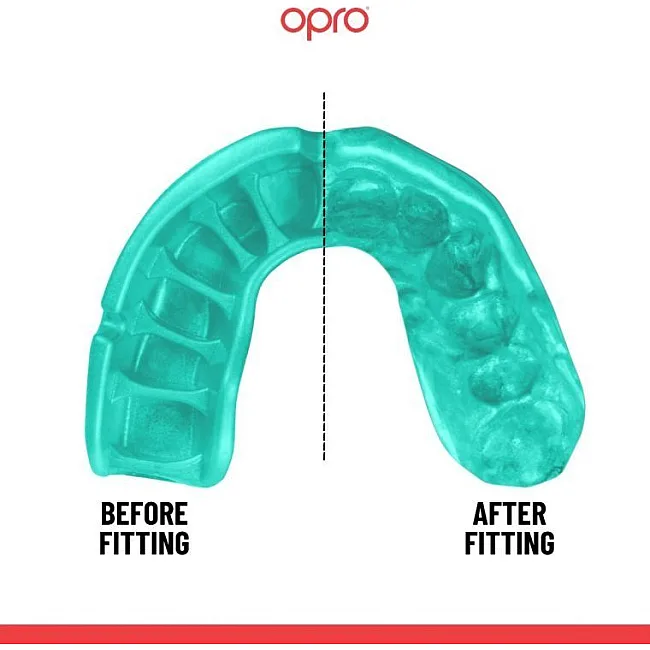 Капа для бокса OPRO Self Fit GEN5 Platinum Fangz White Black Mint