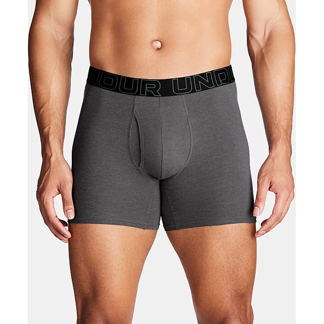 Мужские трусы UNDER ARMOUR Performance Cotton 6 3 Pack Castlerock Full Heather Red Steel