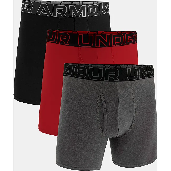 Мужские трусы UNDER ARMOUR Performance Cotton 6 3 Pack Castlerock Full Heather Red Steel
