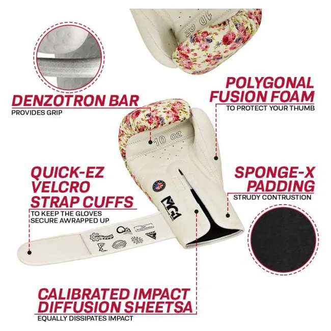 Рукавички жіночі для боксу RDX FL5 Floral White