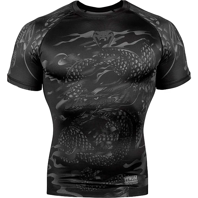 Рашгард VENUM Dragons Flight Short Sleeves Black Black