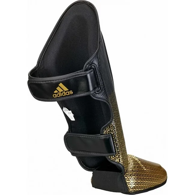 Защита голени и стопы с лицензией Wako Semi Contact (черный-золотой) ADIDAS ADIKBSI300