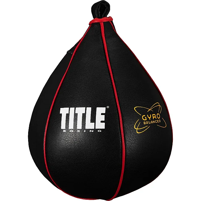 Пневмогруша боксерська TITLE Boxing Gyro Balanced Leather Speed Bag Black розмір L