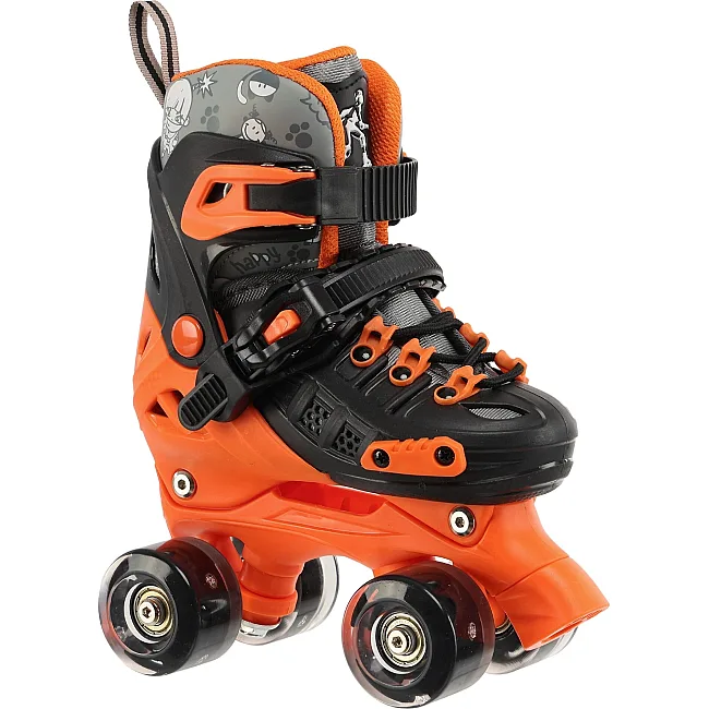 Ролики квады раздвижные SP-SPORT STL-155Q (Черный-оранжевый)
