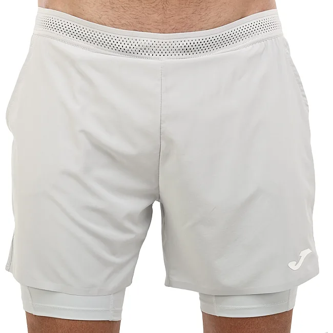Спортивные шорты двойные 2 в 1 с тайтсами мужские JOMA ICONIC 104441-250 (Серый)