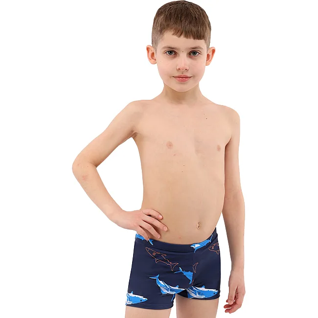 Плавки для мальчиков SP-SPORT Акулы PL-6931 возраст 6-10лет (Темно-синий-голубой)