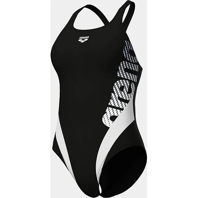 Купальник закритий для жінок Arena STRIPEFLO SWIMSUIT SWIM PRO BA чорний, білий (для жінок)