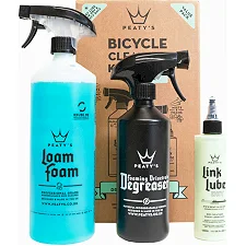 Набор для мойки Peaty's Gift Pack, Wash Degrease Lubricate Dry, шампунь 500ml / дегризер 500ml / смазка цепи 120ml, Dry