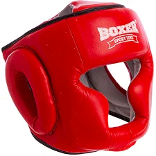 Тренировочный шлем для бокса кожа BOXER Элит 2033-1 (Красный)