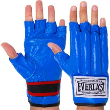 Перчатки снарядные кожаные EVERLAST VL-01044 (Синий)