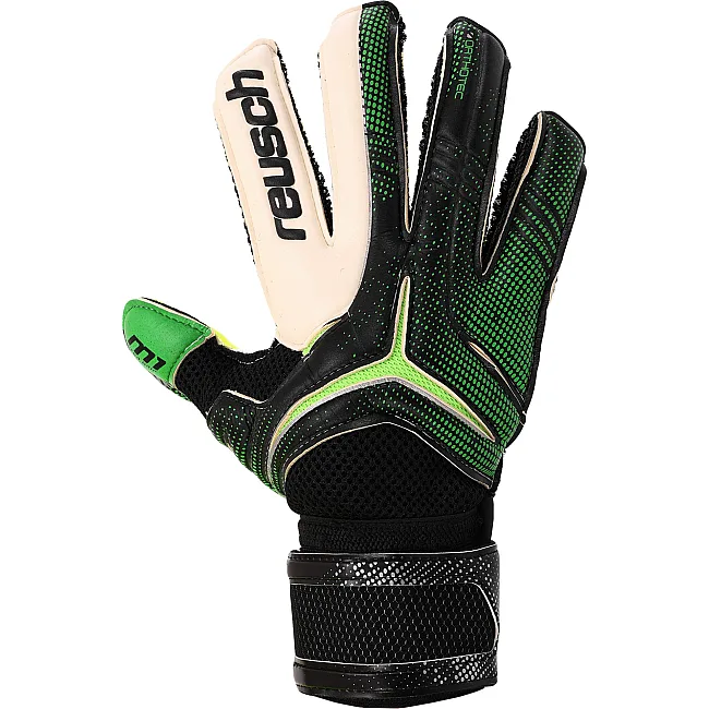 Вратарские перчатки с защитой пальцев REUSCH FB-869 (Зеленый-красный)