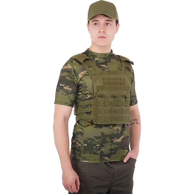 Плитоноска для бронепластин с системой MOLLE MILITARY RANGERS ZK-5515 (Оливковый)