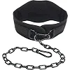 Пояс атлетический для отягощения текстильный с цепью и карабином EZOUS DIP BELT ARMOR N-01 спинка-17см