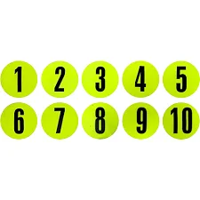 Набор фишек с цифрами META Flat Number Marker Set of 10 салатовый, черный 12,5 см