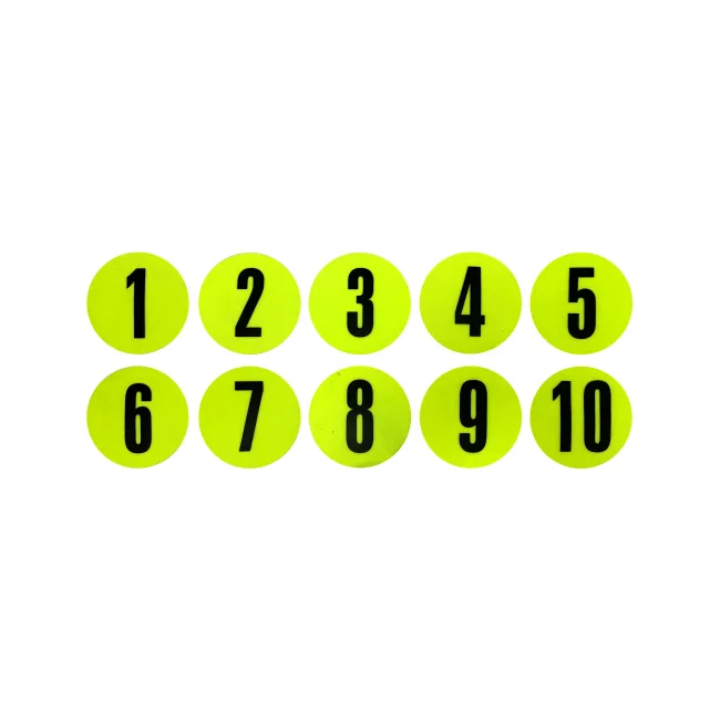 Набор фишек с цифрами META Flat Number Marker Set of 10 салатовый, черный 12,5 см