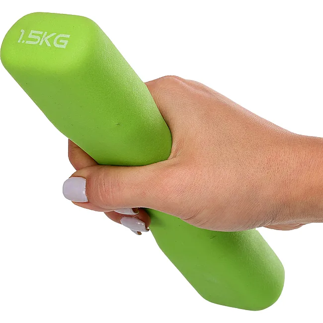 Гантель для фитнеса неопреновая MDbuddy TA-5322-1_5 1шт 1,5кг (Салатовый)