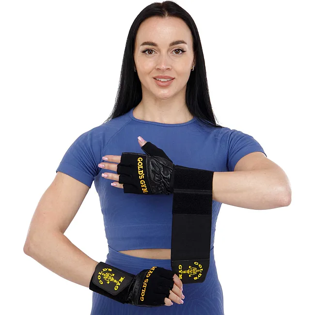 Перчатки для фитнеса и тяжелой атлетики кожаные GOLDS GYM BC-3603