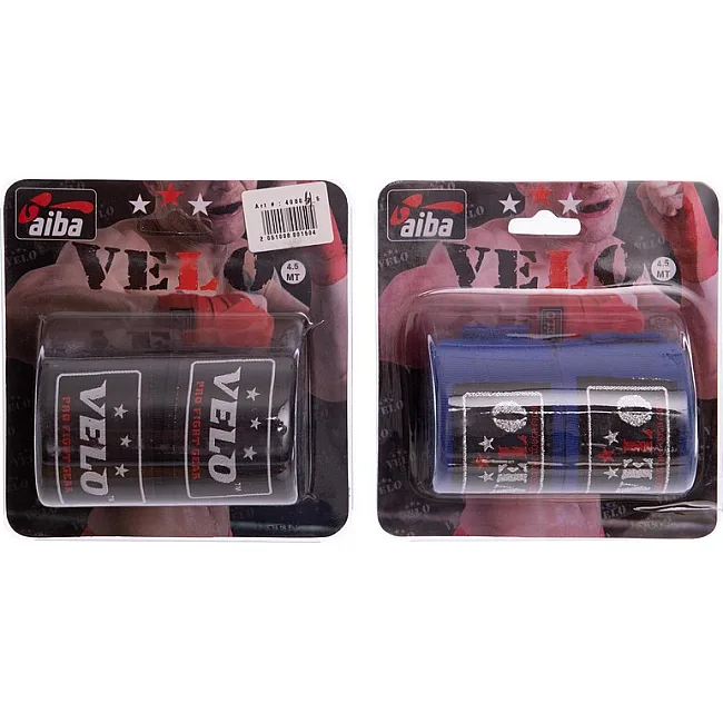 Бинты для бокса
 2штуки AIBA VELO
 4080-4_5 4,5м (Синий)