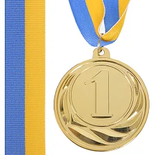 Медаль спортивная с лентой SP-SPORT FAME C-3174 ø6,5см (Золотой)