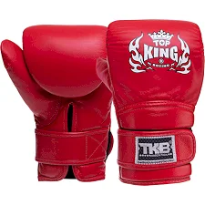 Перчатки снарядные-блинчики для бокса кожаные TOP KING Ultimate TKBMU-CT (Красный)
