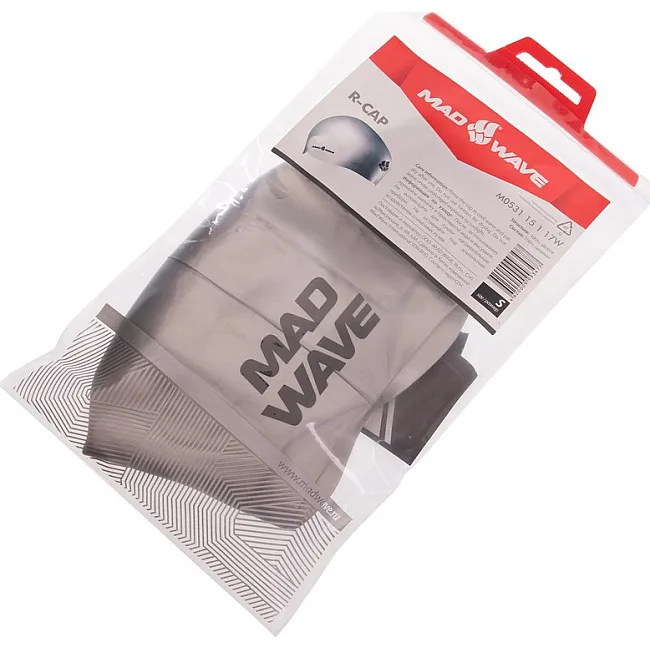 Шапочка для бассейна
 силиконовая стартовая MADWAVE

 R-CAP FINA Approved M053115 (Серый)