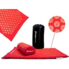 Массажный акупунктурный коврик 4YOURHEALTH Elite Line 1856 с подушкой красный 70x40см