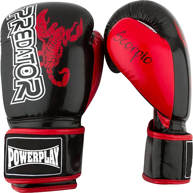 Перчатки для бокса POWERPLAY 3007 Scorpio Черный карбон
