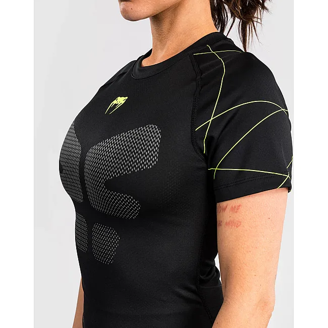 Рашгард жіночий VENUM Training Camp 4.0 Short Sleeve - Black/Neon Green