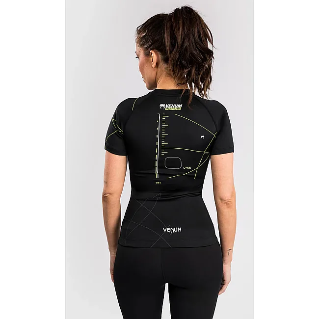 Рашгард жіночий VENUM Training Camp 4.0 Short Sleeve - Black/Neon Green