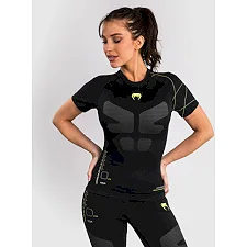 Рашгард жіночий VENUM Training Camp 4.0 Short Sleeve - Black/Neon Green