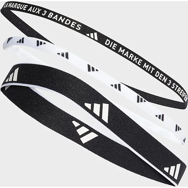 Повязки на голову ADIDAS Headban New 3PK черный, белый One Size