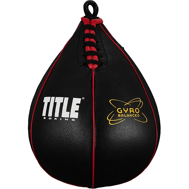 Пневмогруша боксерська TITLE Boxing Gyro Balanced Leather Speed Bag Black розмір L