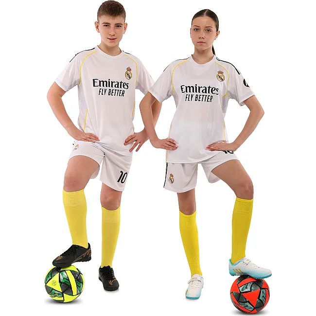Футбольная форма детская с символикой клуба REAL MADRID MBAPPE 10 домашняя 2026 SP-SPORT CO-7339 (Белый)
