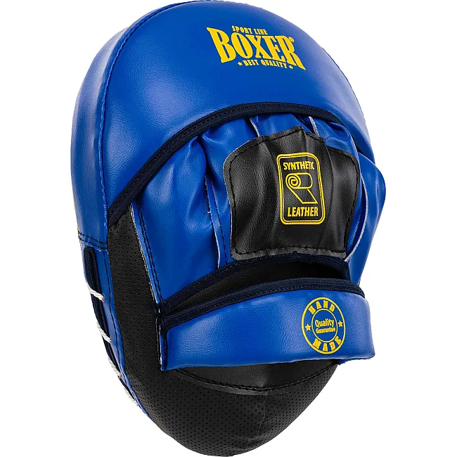 Лапа боксерская изогнутая тренировочная
 BOXER
 Элит 2013-01 23х19х4,5см 2штуки (Черный-синий)