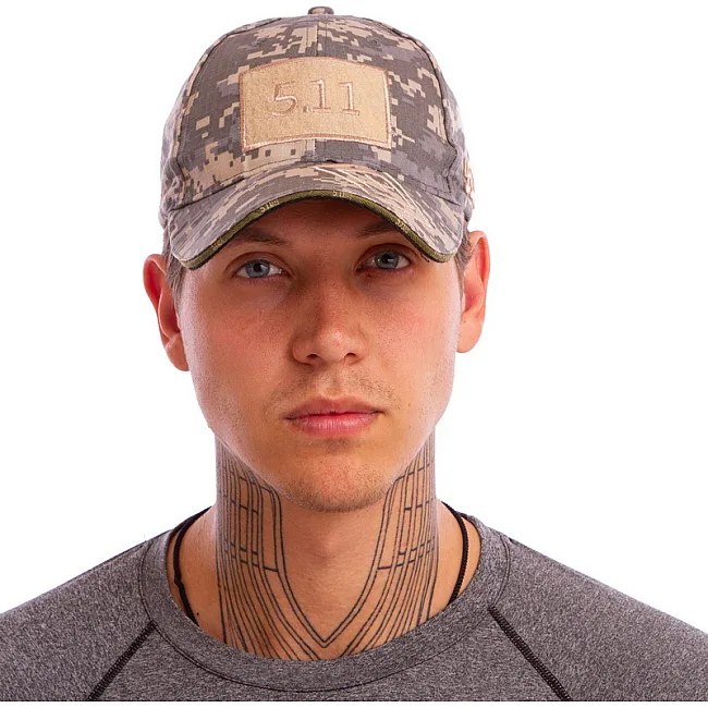 Кепка бейсболка тактическая с липучкой под патч 5.11 Tactical TY-0363 (Камуфляж Marpat)