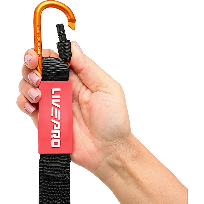 Трубчатый эспандер
 с карабином в защитном рукаве RESISTANCE TUBE LiveUp LP8401-L нагрузка высокая