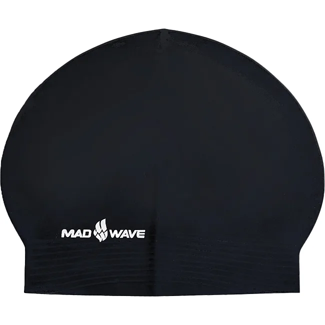 Шапочка для бассейна латексная для взрослых MADWAVE SOLID M056501 (Черный)